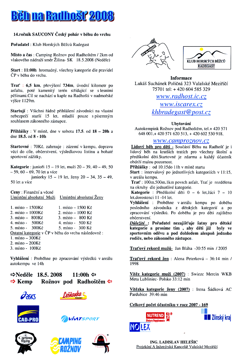 Propozice závodu